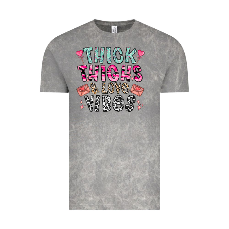 Thick Thighs And Love Vibes Vintage Tee by CowhideDigitalArt | Teevron