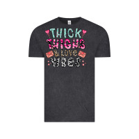 Vintage Black Thick Thighs And Love Vibes Vintage Tee - CowhideDigitalArt