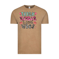 Vintage Coffee Thick Thighs And Love Vibes Vintage Tee - CowhideDigitalArt