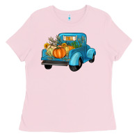 Bubblegum Pink fall truck Ladies Tee - Artiststas