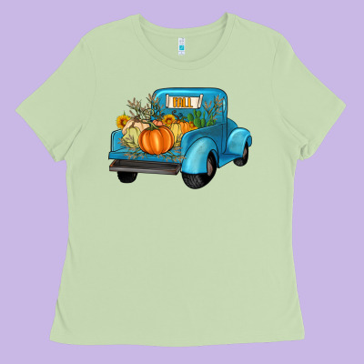 Fall Truck Ladies Tee Designed By Artiststas