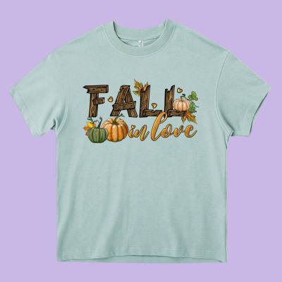 Fall In Love Heavy Core Tee Designed By Bundleandbundleshop