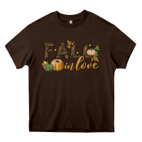 Chocolate Brown fall in love Heavy Core Tee - BundleAndBundleShop