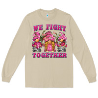 Mushroom we fight together breast cancer gnome Long Sleeve Tee - BarkalooDesign