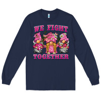 Navy we fight together breast cancer gnome Long Sleeve Tee - BarkalooDesign