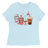 Baby Blue Mommy coffee Ladies Tee - Artiststas
