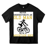 Black Never Underestimate An Old Man With A Mountain Bike Heavy Core Tee - Bettercallsaul