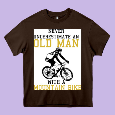 Never Underestimate An Old Man With A Mountain Bike Heavy Core Tee Designed By Bettercallsaul