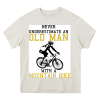 Cream Never Underestimate An Old Man With A Mountain Bike Heavy Core Tee - Bettercallsaul