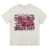 Cream in october we wear pink and watch football Heavy Core Tee - FaDigitalArtStudio
