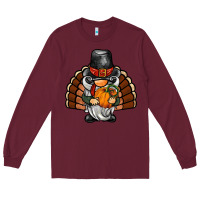 Burgundy thanksgiving turkey gnome Long Sleeve Tee - BarkalooDesign