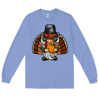 Colony Blue thanksgiving turkey gnome Long Sleeve Tee - BarkalooDesign