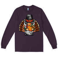 Plum thanksgiving turkey gnome Long Sleeve Tee - BarkalooDesign