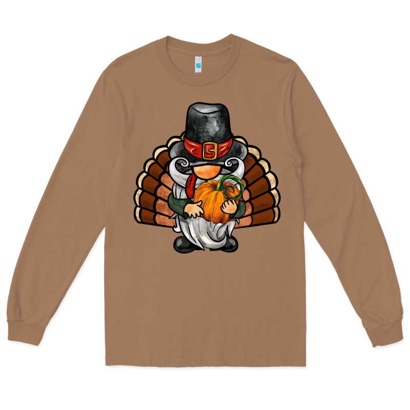 Thanksgiving Turkey Gnome Long Sleeve Tee by BarkalooDesign | Teevron