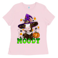 Bubblegum Pink moody cow Ladies Tee - Artiststas