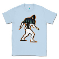 Dusty Blue bigfoot wood layered christmas Classic Tee - DesigneFamous