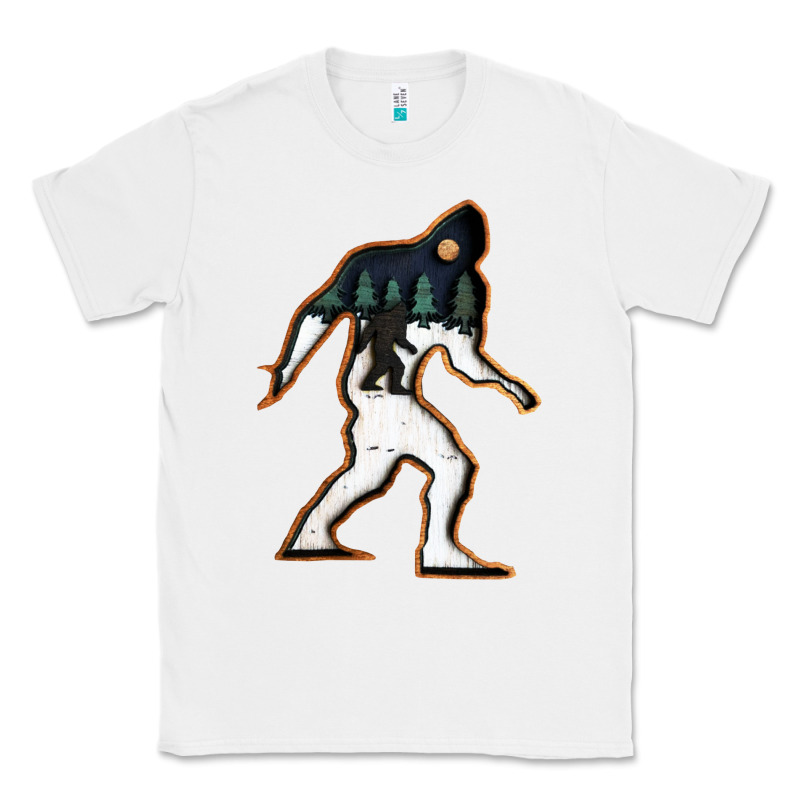 Bigfoot Wood Layered Christmas Classic Tee by DesigneFamous | Teevron