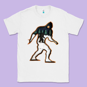 Bigfoot Wood Layered Christmas Classic Tee Designed By Designefamous