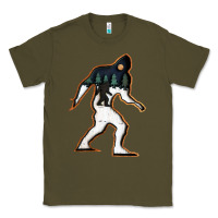 Army Green bigfoot wood layered christmas Classic Tee - DesigneFamous