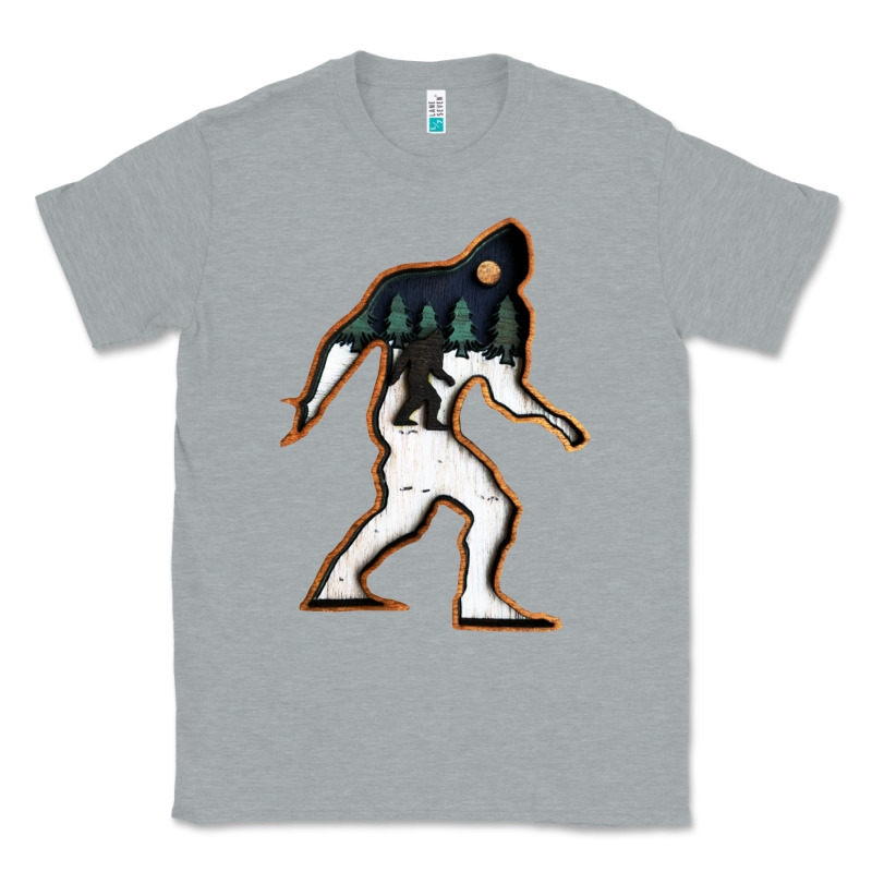 Bigfoot Wood Layered Christmas Classic Tee by DesigneFamous | Teevron