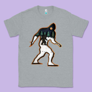 Bigfoot Wood Layered Christmas Classic Tee Designed By Designefamous