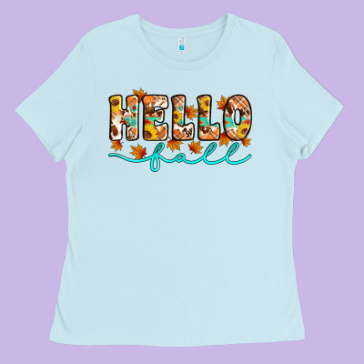 Hello Fall Ladies Tee Designed By Artiststas