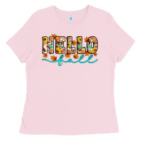 Bubblegum Pink hello fall Ladies Tee - Artiststas