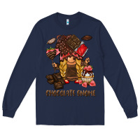 Navy chocolate gnome Long Sleeve Tee - BarkalooDesign