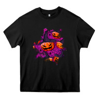 Black halloween pumpkin patch  3 Heavy Core Tee - BundleAndBundleShop