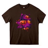 Chocolate Brown halloween pumpkin patch  3 Heavy Core Tee - BundleAndBundleShop