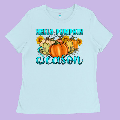 Hello Pumpkin Season Ladies Tee Designed By Artiststas