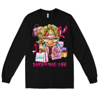 Black shopping life  gnome Long Sleeve Tee - BarkalooDesign
