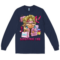 Navy shopping life  gnome Long Sleeve Tee - BarkalooDesign