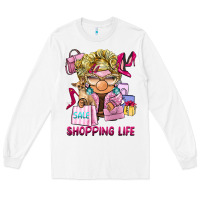 White shopping life  gnome Long Sleeve Tee - BarkalooDesign