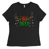 Black Oh deer christmas Ladies Tee - Artiststas