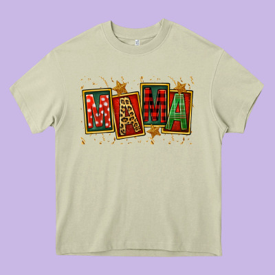 Mama Christmas Heavy Core Tee Designed By Fadigitalartstudio