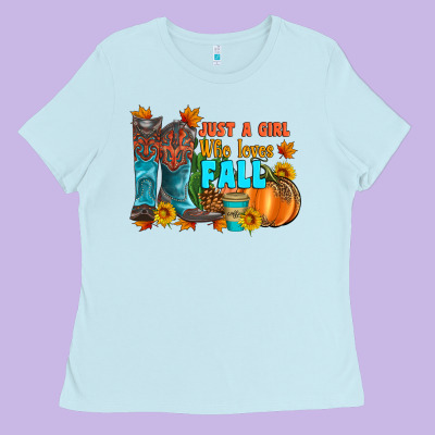 Jusa A Girl Who Loves Fall Ladies Tee Designed By Artiststas
