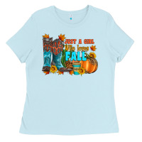 Baby Blue jusa a girl who loves fall Ladies Tee - Artiststas