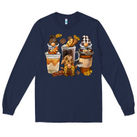 Navy Coffee gnome Long Sleeve Tee - BarkalooDesign