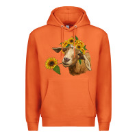 Carrot goat with sunflower Premium Hoodie - RanaPortraitStore