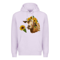 Lilac goat with sunflower Premium Hoodie - RanaPortraitStore