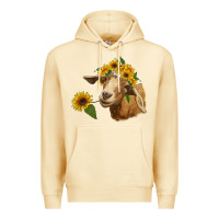 Pina Colada goat with sunflower Premium Hoodie - RanaPortraitStore