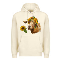 Sandshell goat with sunflower Premium Hoodie - RanaPortraitStore