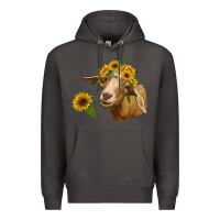 Smoke goat with sunflower Premium Hoodie - RanaPortraitStore