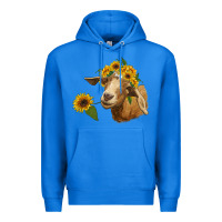 True Royal goat with sunflower Premium Hoodie - RanaPortraitStore