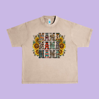 Mama Sunflower Western Urban Heavy Tee Designed By Racoondesign