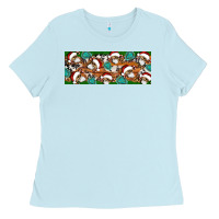 Baby Blue Santa skeleton christmas Ladies Tee - Artiststas