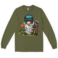 Army Green golf gnome Long Sleeve Tee - BarkalooDesign