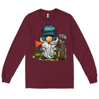 Burgundy golf gnome Long Sleeve Tee - BarkalooDesign