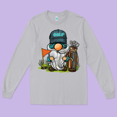 Golf Gnome Long Sleeve Tee Designed By Barkaloodesign